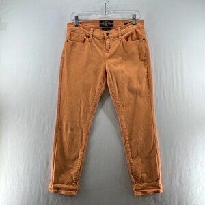 Lucky Brand Zoe Straight Cropped Jeans Womens 6/28 Low Rise Stretch Denim Orange